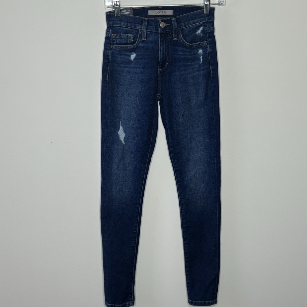 Joe's Jeans Flawless Skinny Ankle Jeans Size 24 Kimbra Wash Distressed Mid Rise